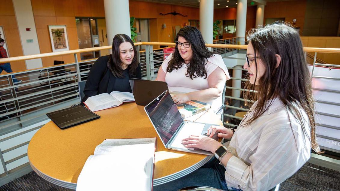 Students studying