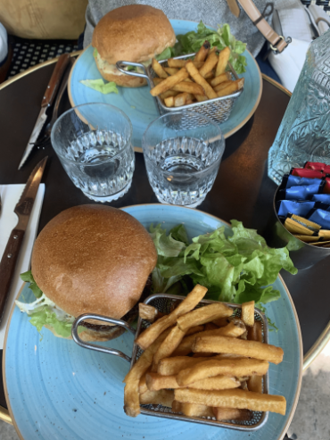 Burgers and fries.