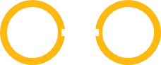 Two circles yellow connected by white line horizontally