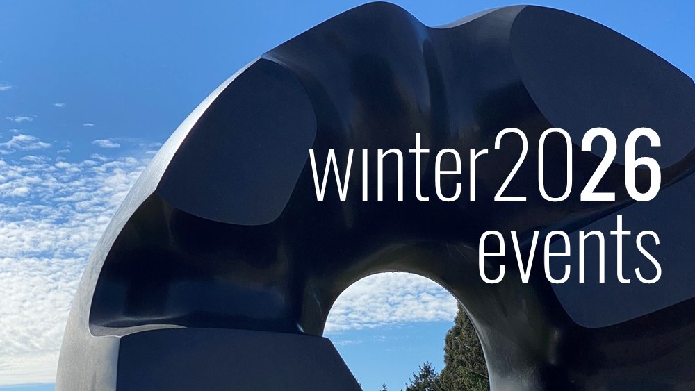 Photo of circular black sculpture at Seattle's Volunteer Park