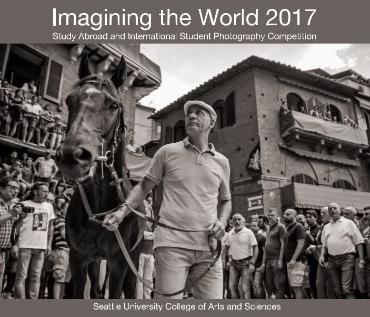 Book cover with photo of a man leading a horse in the street