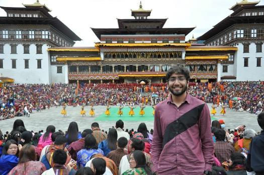 Sahil Bathjia in front of a sporting event