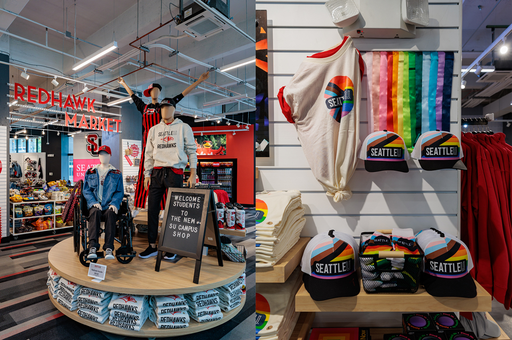 A photo of the inside of the new campus store.