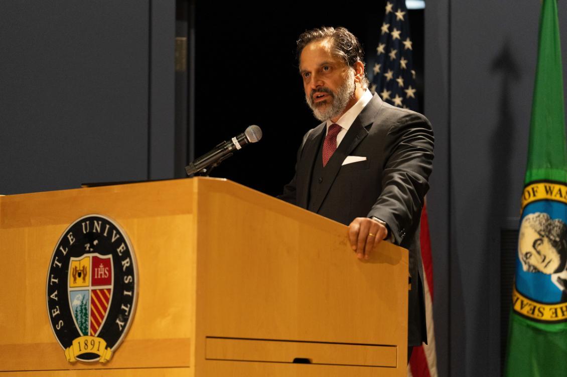 President Penalver at podium