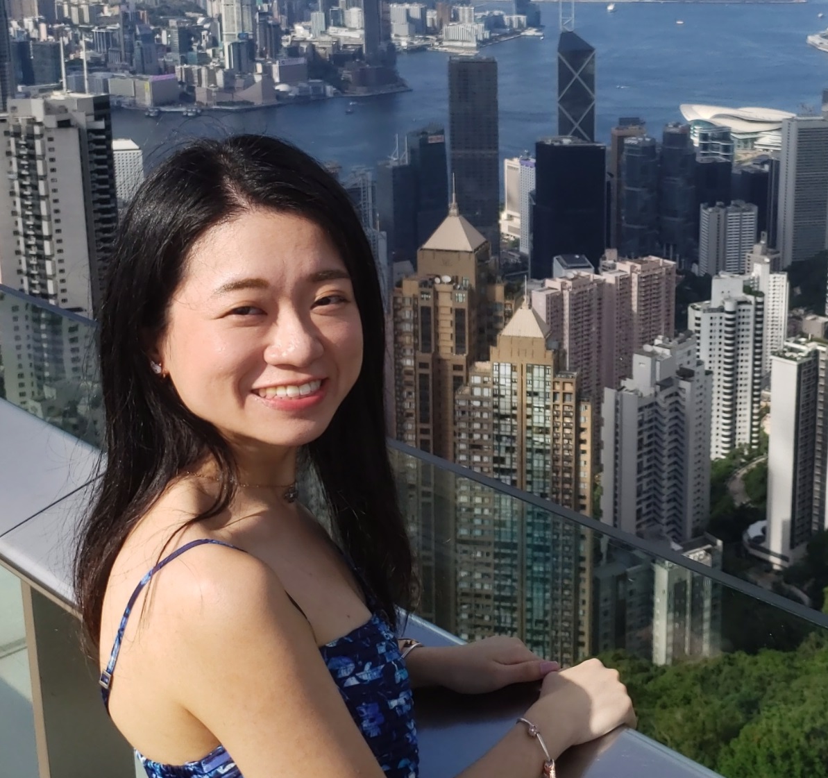 Renee Yiu overlooking Hong Kong