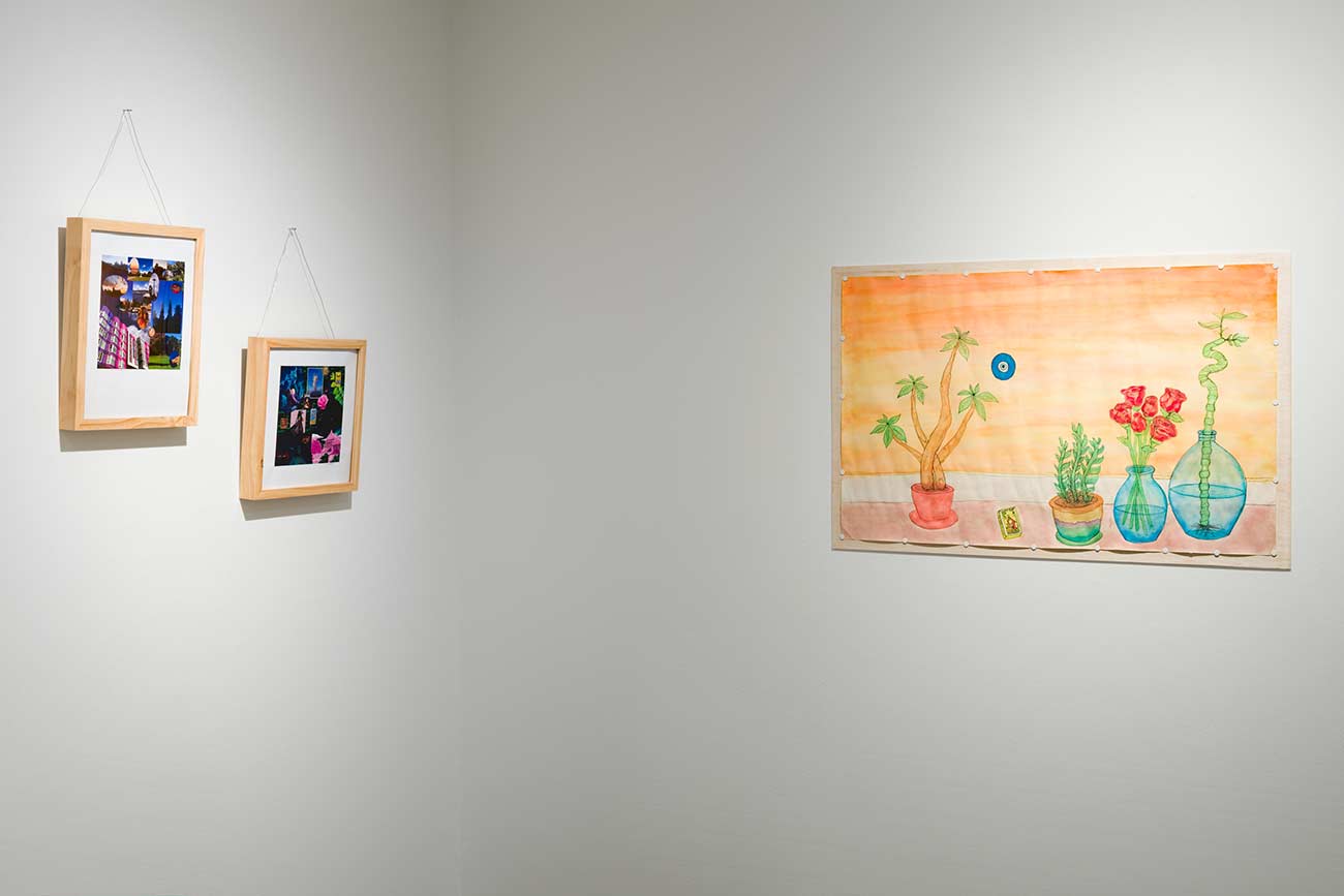 Photograph of work by Carolyn Estes installed in the Vachon Gallery