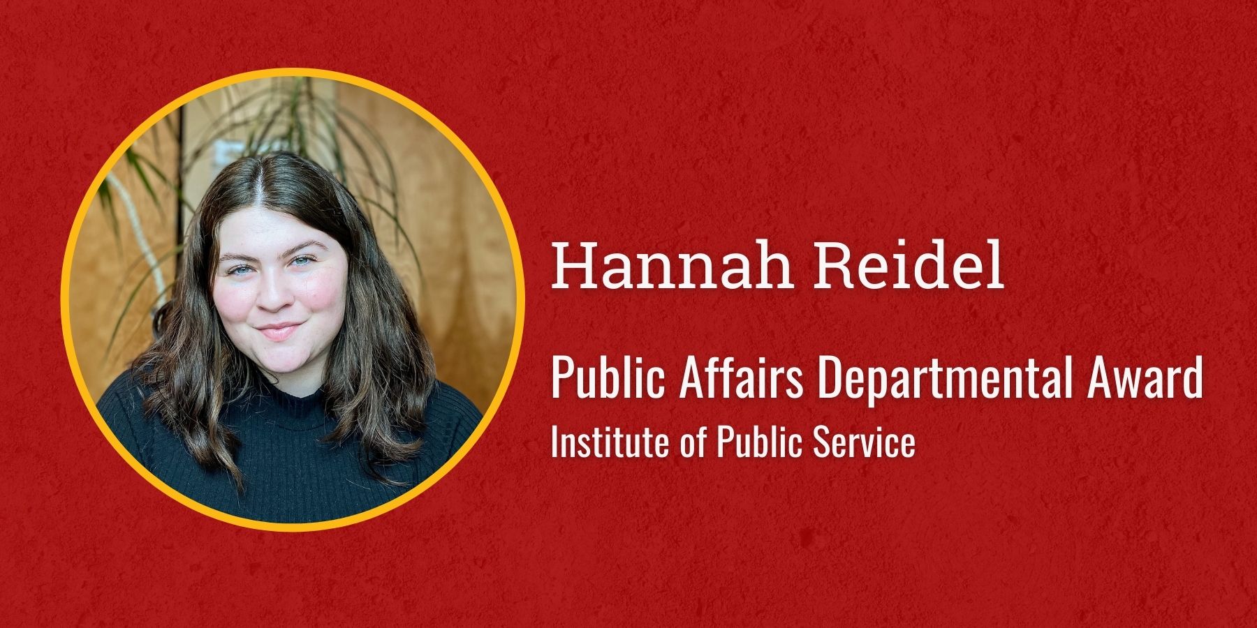 photo of Hannah Reidel and text