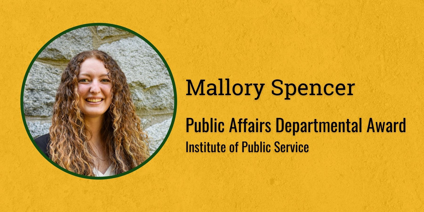 photo of Mallory Spencer and text