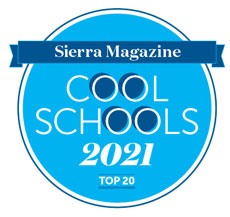 Sierra Magazine Cool Schools 2021 Top 20 badge