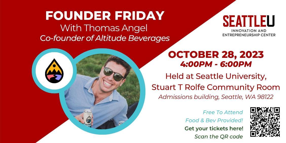 Founder Friday Banner with picture of Thomas Angel