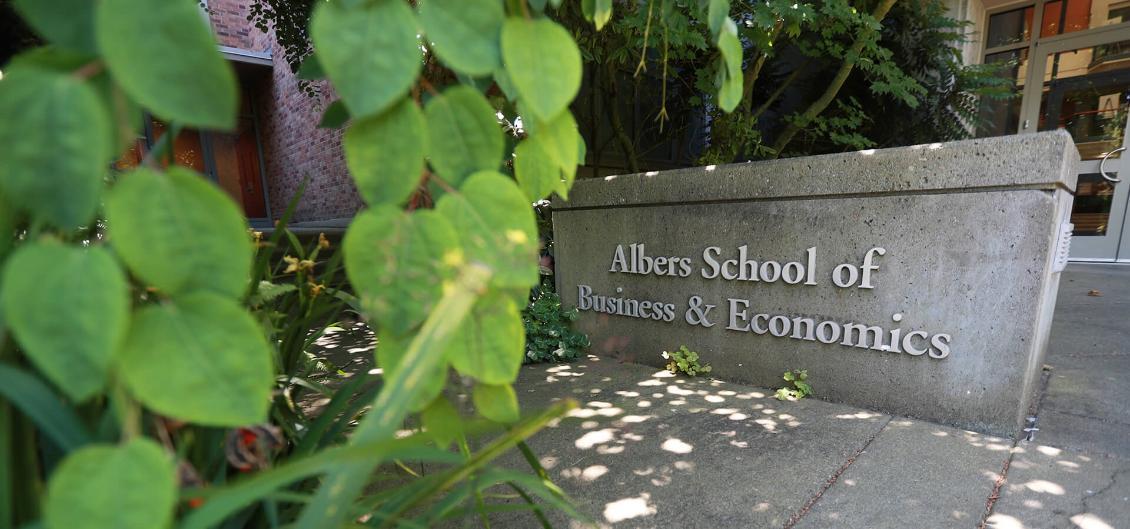 Albers signage in the school's east entrance