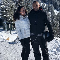 Jerod Pierce and his wife in the mountains