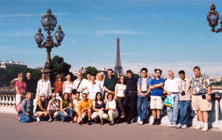 Group picture in Paris of study tour group with David Arnesen at far right