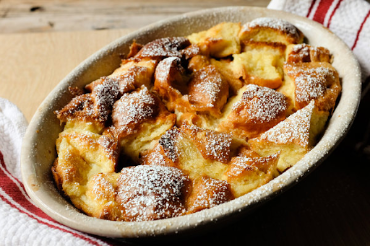 pan of bread pudding