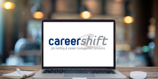 Open laptop with CareerShait logo on screen