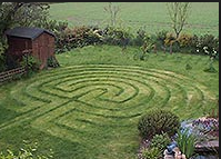 A photo of an earth labyrinth