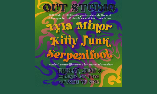 A flyer for the KXSU/CEJS/REC out studio event for June 2022