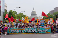 a photo of the peoples climate movement march in Washington DC