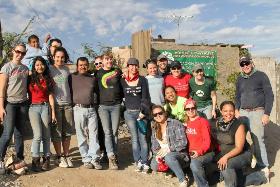 Paul Milian in Tijauna, Mexico, with students
