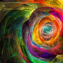 Colorful image with rainbow colors in vortex