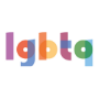 letters spelling LGBTQ in rainbow colors