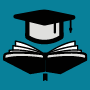 Mortar board and open book