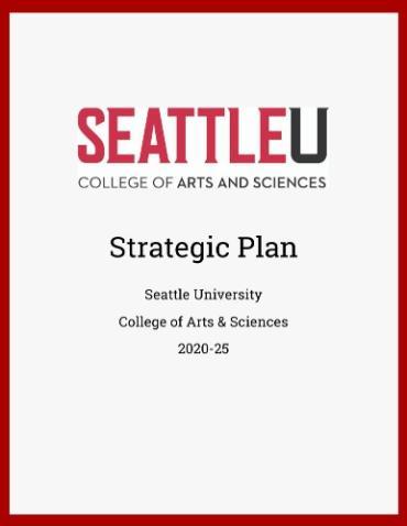 Image of the cover of the 2020 College of Arts and Sciences Strategic Plan