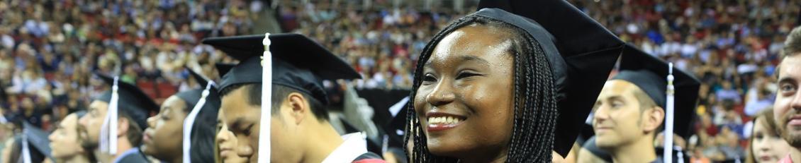 An African American woman graduating from Seattle University in 2015