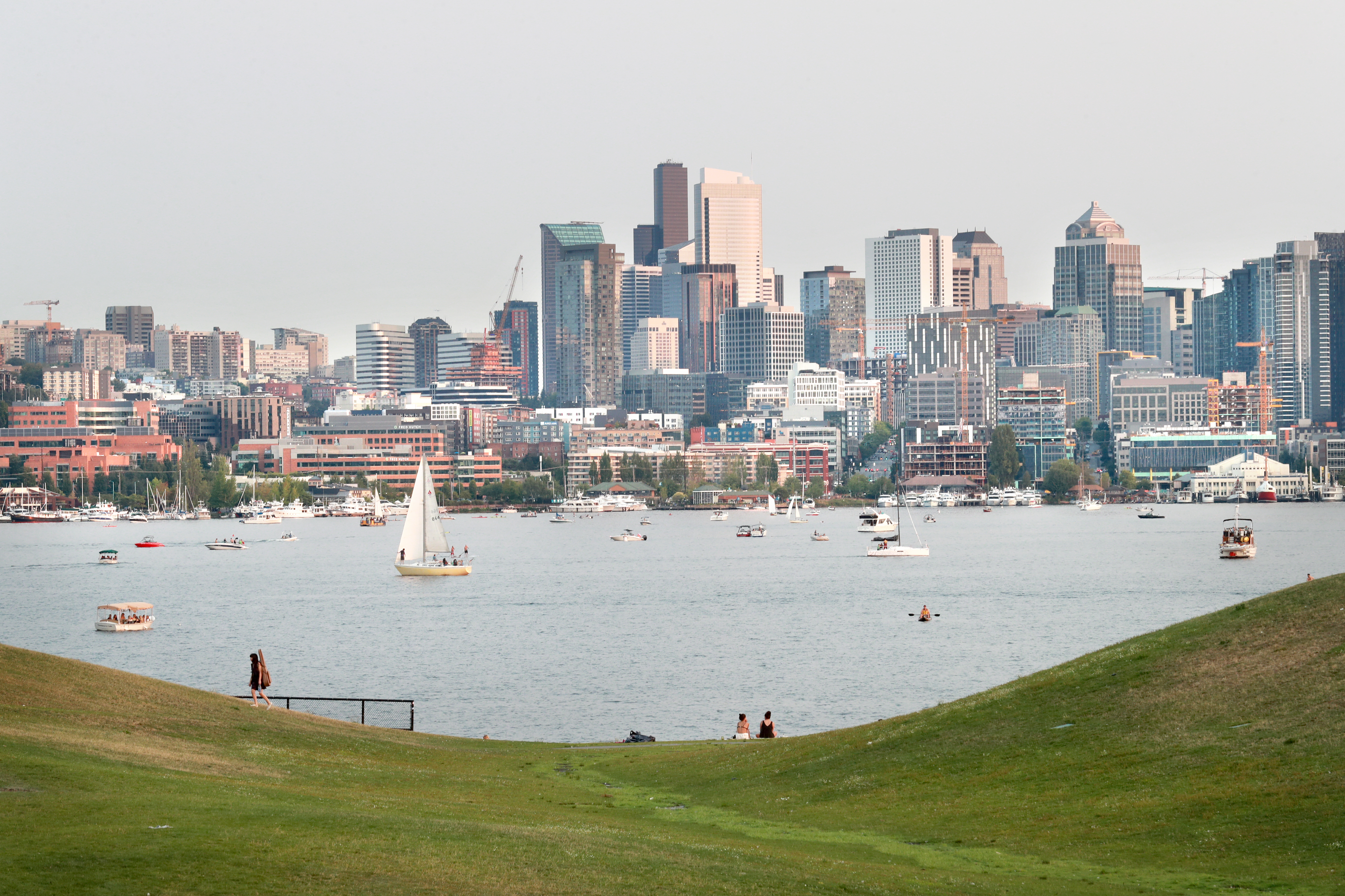 View of Seattle across the water from Gas Works Park