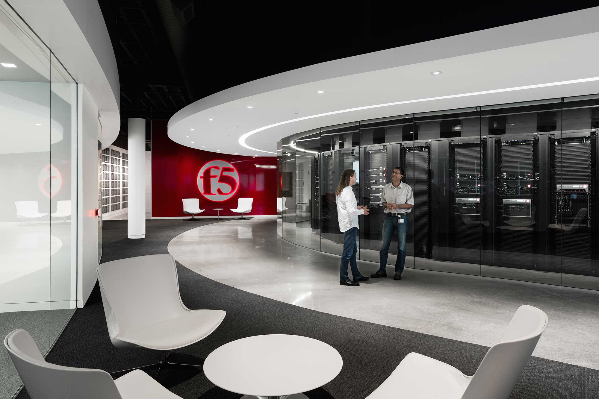 Two F5 Networks employees inside the Customer Service Center