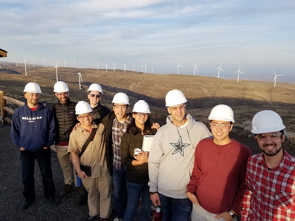 Seattle University Mechanical Engineering seniors on a fact-finding trip to the Wild Horse Wind & Solar Facility in Ellensburg, WA.  