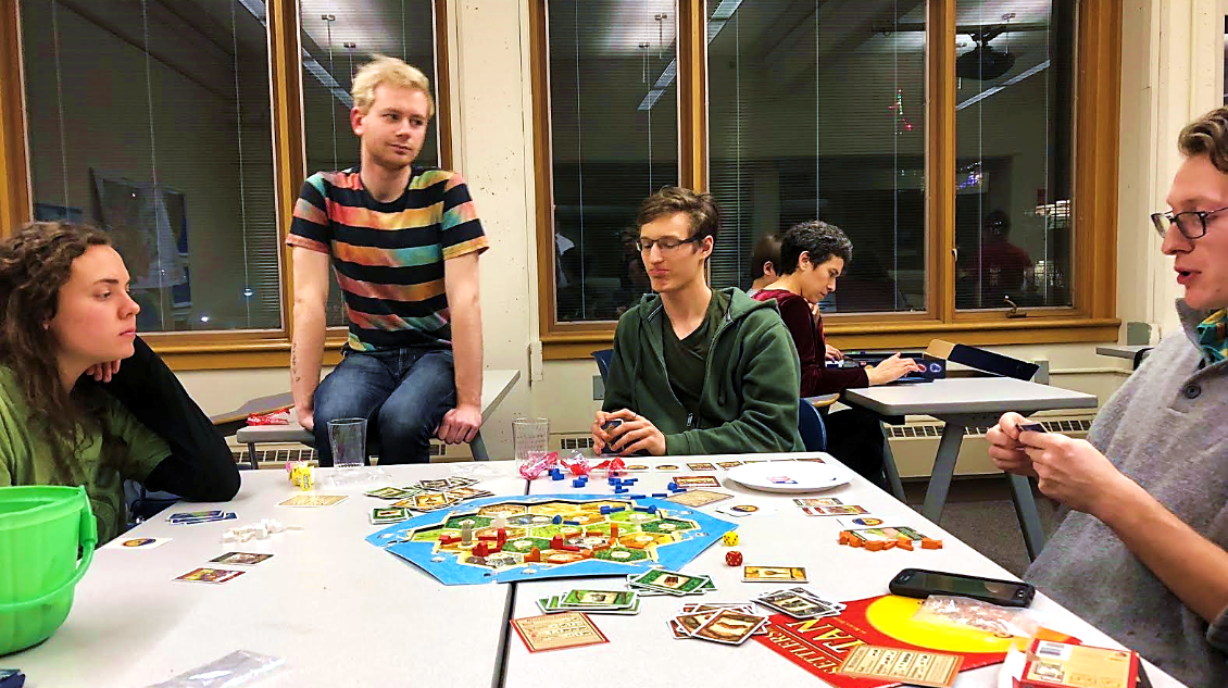 Math Dept. Game Night: Students playing board games