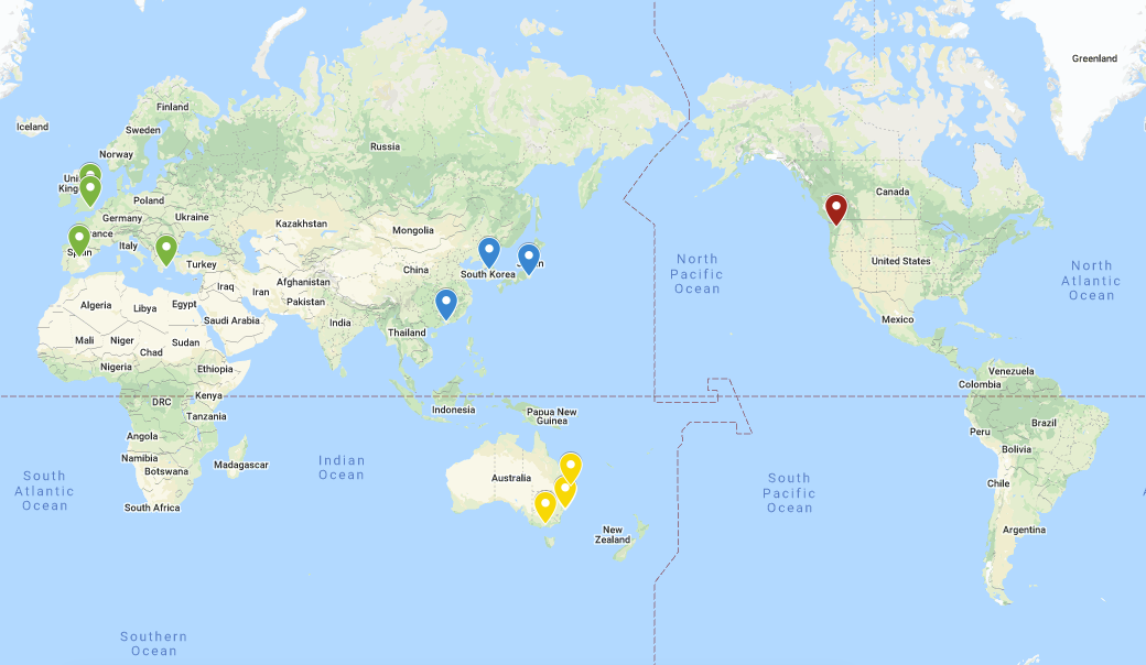 Map locations of Reciprocal Exchange Partners 20-21