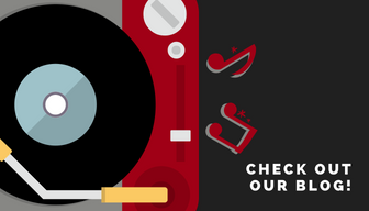 Graphic of a record player. Check out our blog!