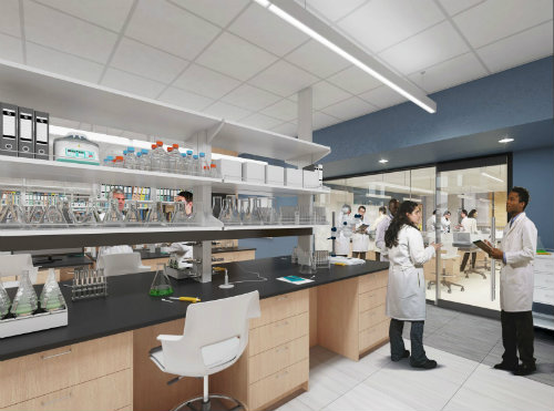 Artists rendering of a STEM Lab in the new Center for Science and Innovation