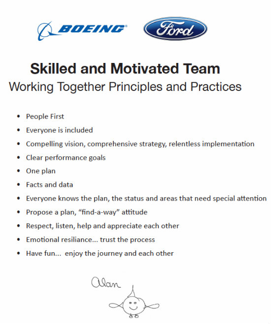 Alan Mulally's 'Working Together Principles and Practices'