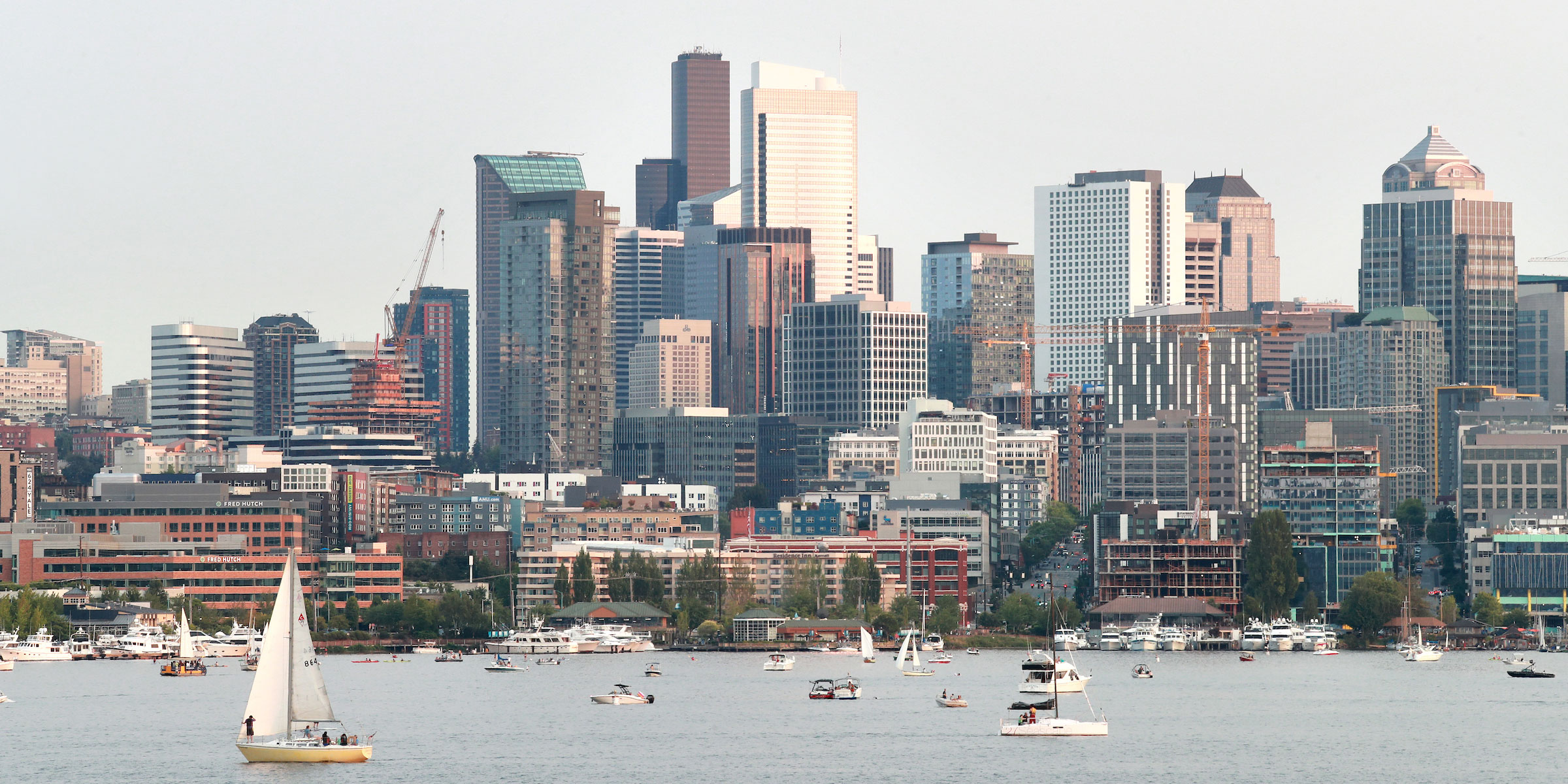 the South Lake Union waterfront from Gas Works park