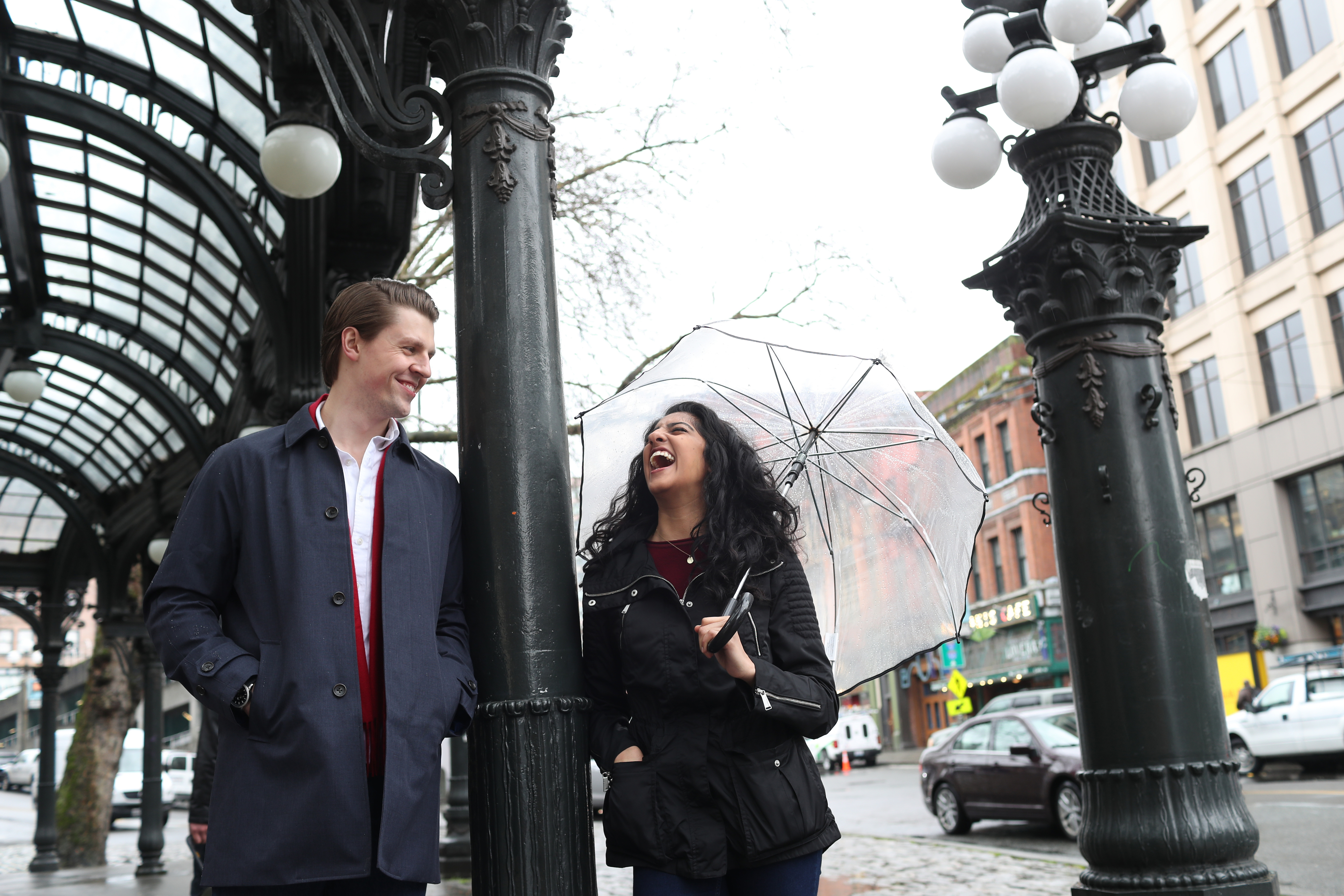 Photo of student and mentor in Pioneer Square