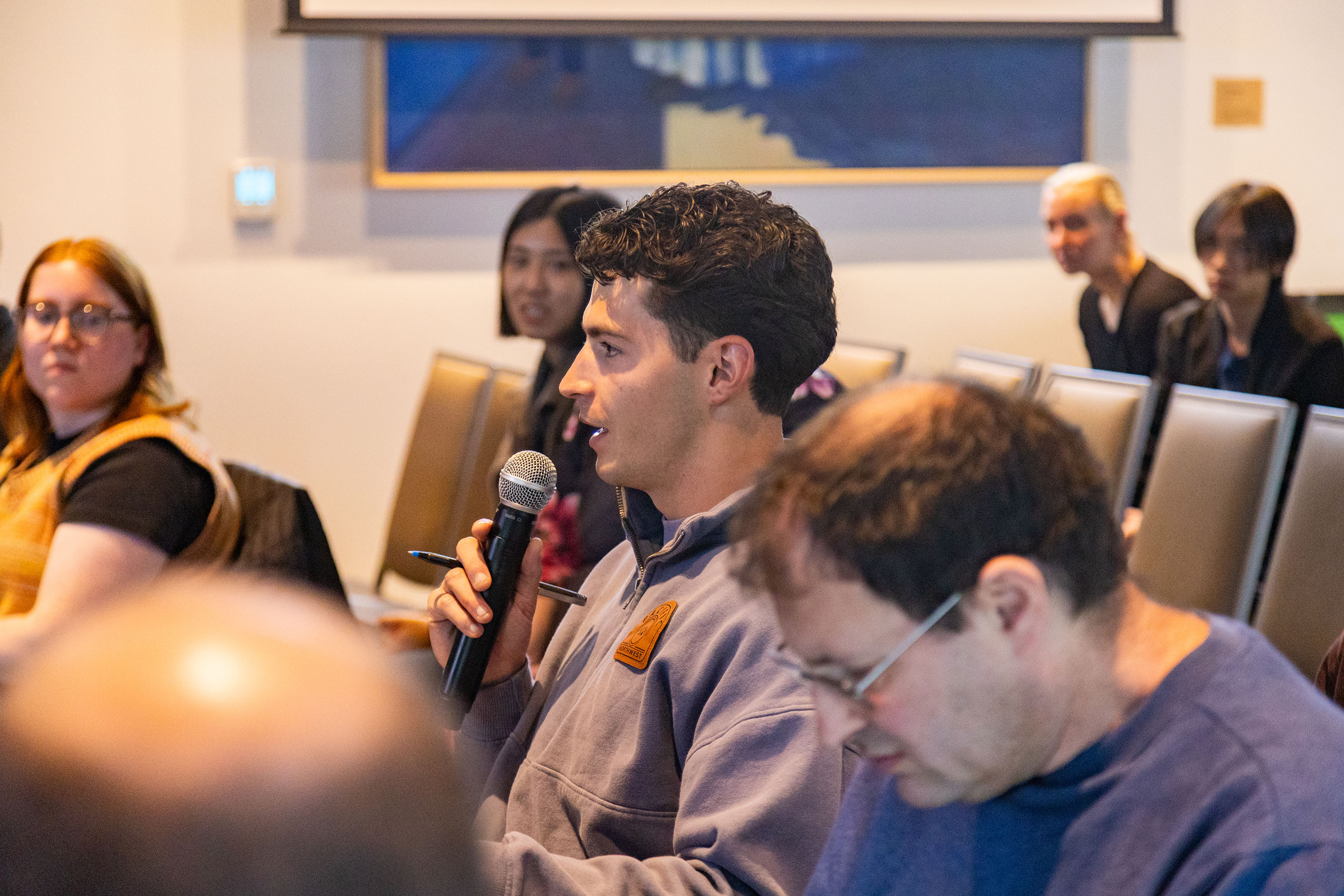Audience member asking a question