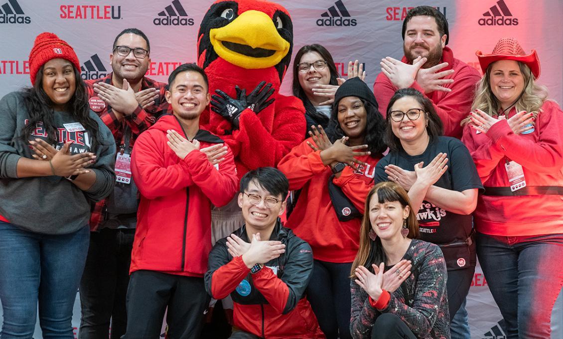 The Alumni Engagement Staff poses together