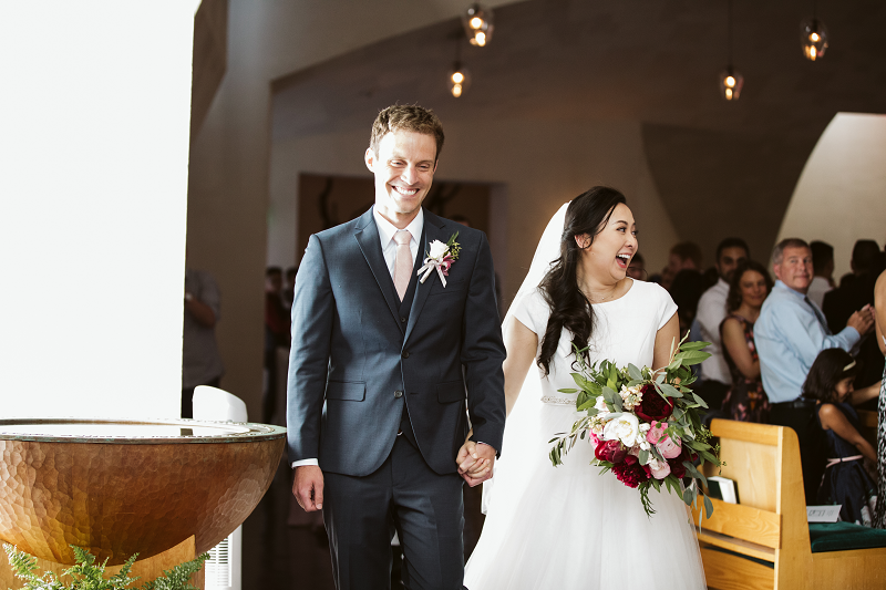 Happy couple in the chapel
