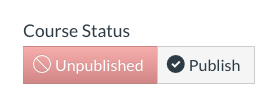 Screenshot showing Publish button for entire course on upper right corner of home page in Canvas