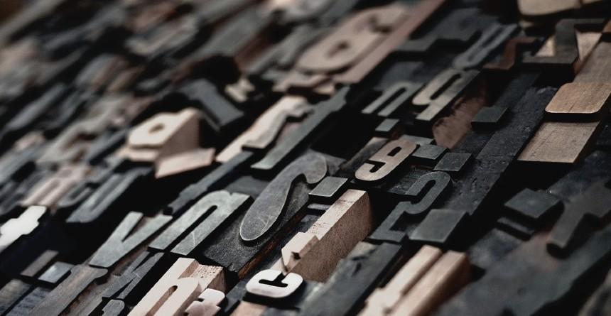 Wooden letter blocks for printing