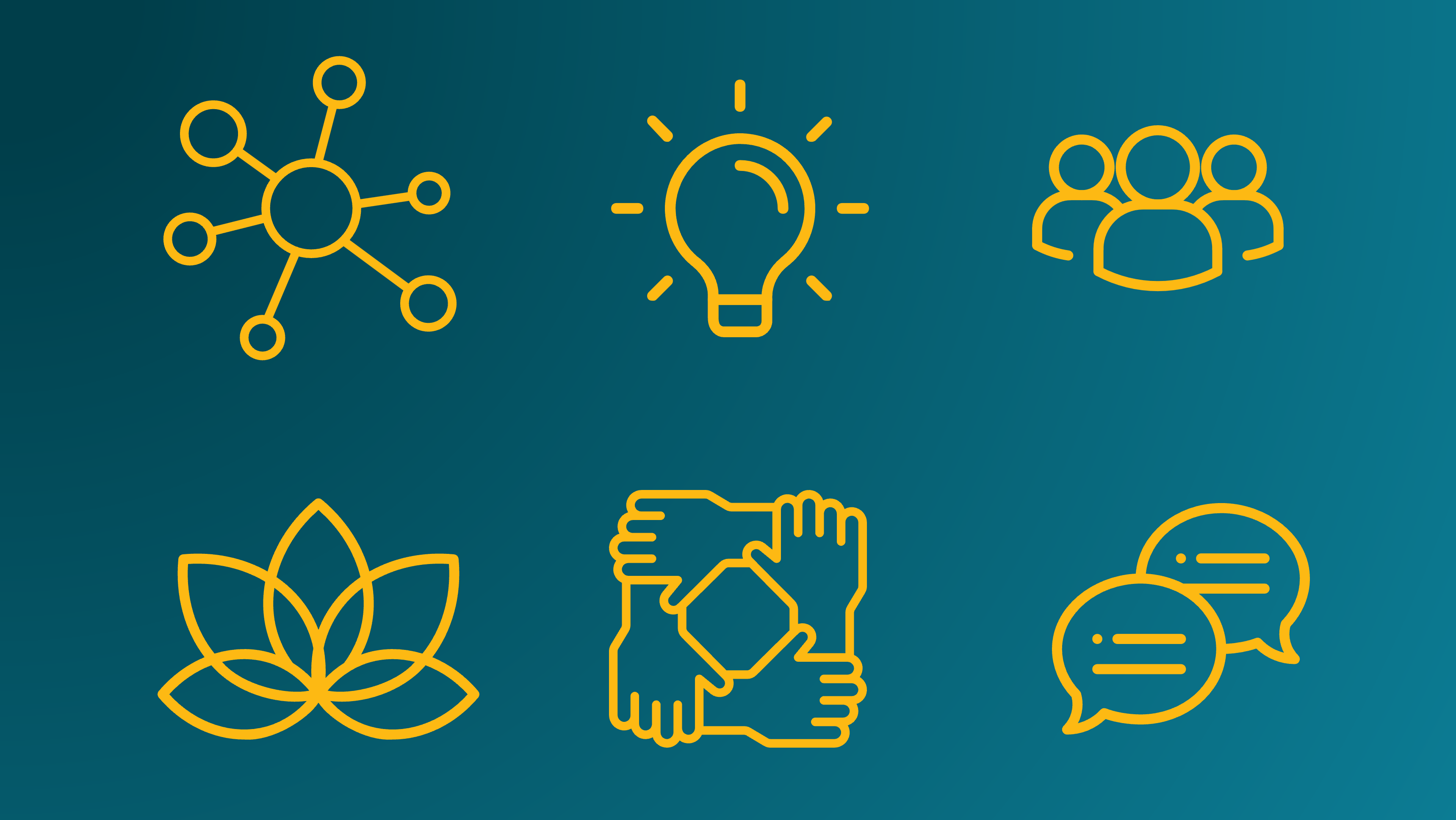 Six yellow icons representing career-readiness competencies