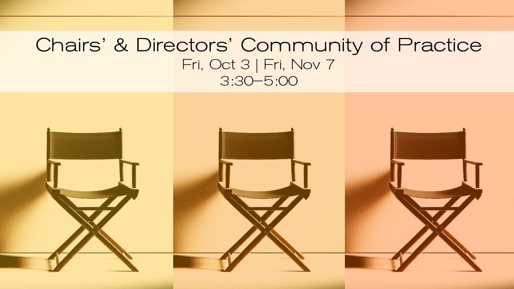 Image of three director's chairs in a row