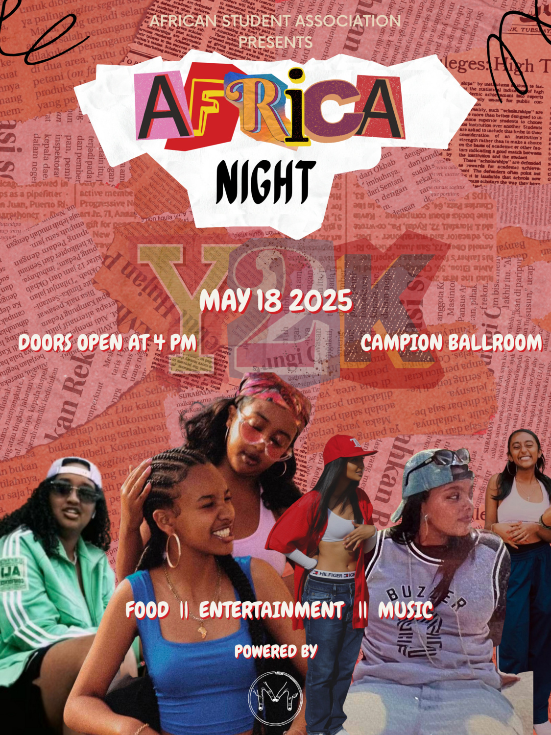 a flyer with students on it advertising africa night