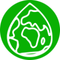 An icon with Earth as the shape of a water drop representing Response to the Cry of the Earth.