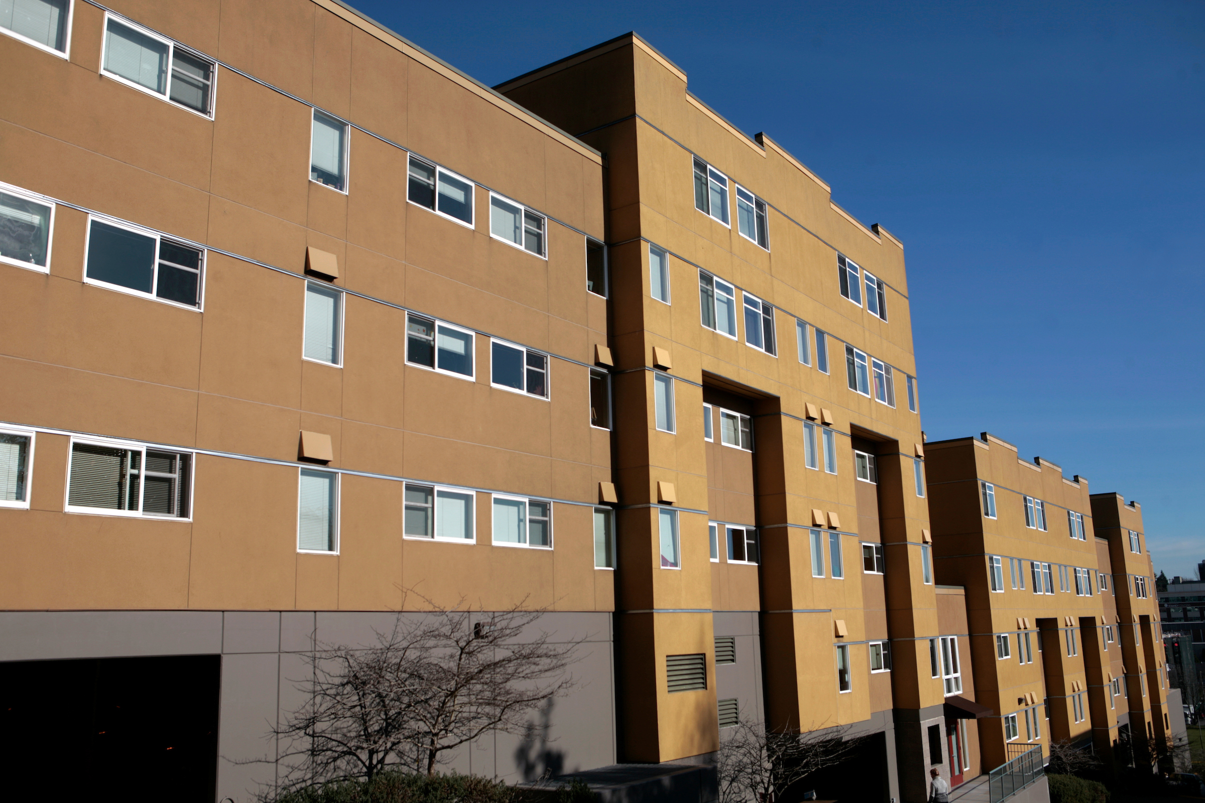 earth-toned facades of the Murphy apartment building complex