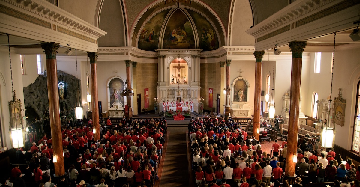 Mass of Holy Spirit cross shot