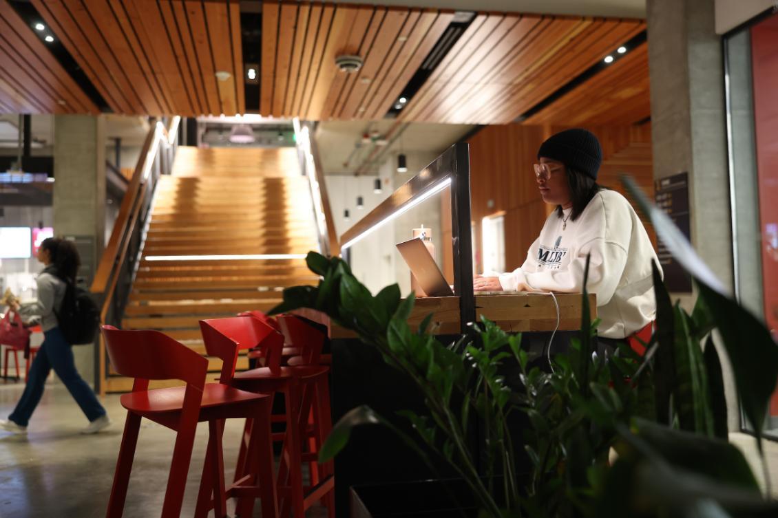 Students studying in the Sinegal Center